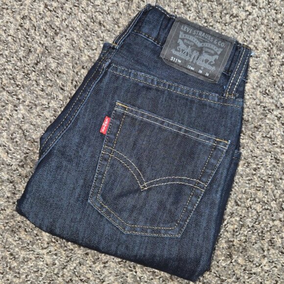 Levi’s 511 Slim Denim Blue Pants Jeans 5 Pocket 12 Reg 26x26 Casual Adjustable - Picture 1 of 9